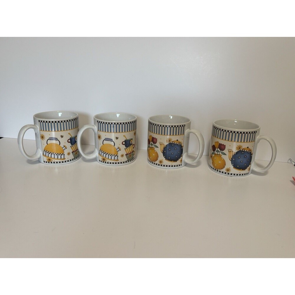 4 Vintage Sakura Debbie Mumm Teapot Mugs